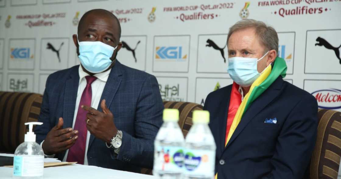 Kurt Okraku and Ghana coach. SOURCE: Twitter/ @ghanafaofficial Kurt Okraku and Ghana coach. SOURCE: Twitter/ @ghanafaofficial