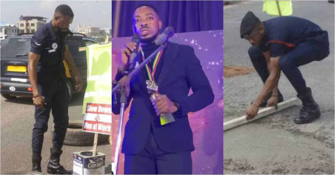 Simon Agbeko: Policeman who repaired damaged traffic light and potholes with own money wins award Simon Agbeko: Policeman who repaired damaged traffic light and potholes with own money wins award