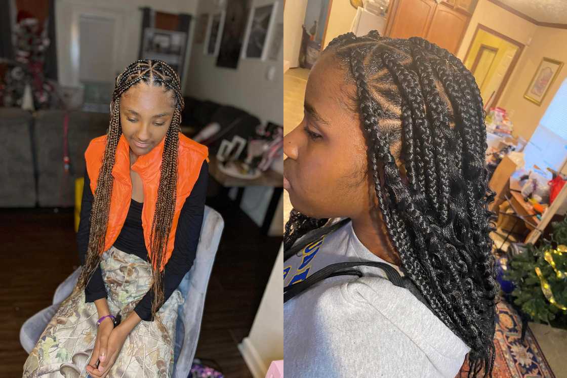 knotless braids with curls