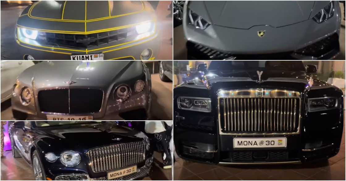 A touch of class: Flashy cars that were captured at Hajia4Real's 30th birthday party A touch of class: Flashy cars that were captured at Hajia4Real's 30th birthday party