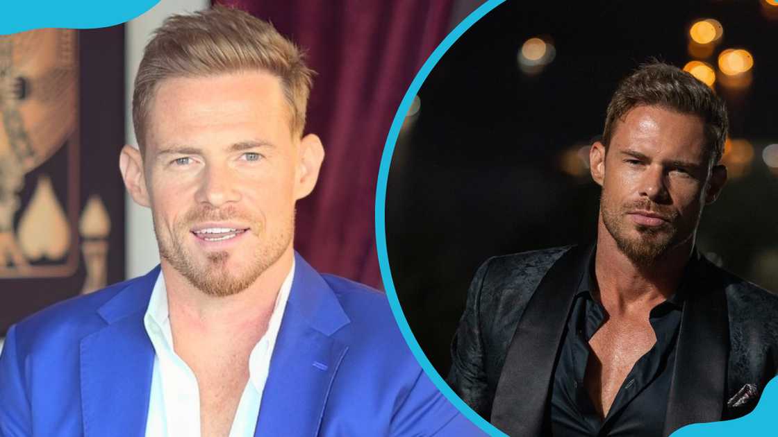 Justin Waller is in a room with maroon curtains (L). He is walking past traffic lights (R) Justin Waller is in a room with maroon curtains (L). He is walking past traffic lights (R)