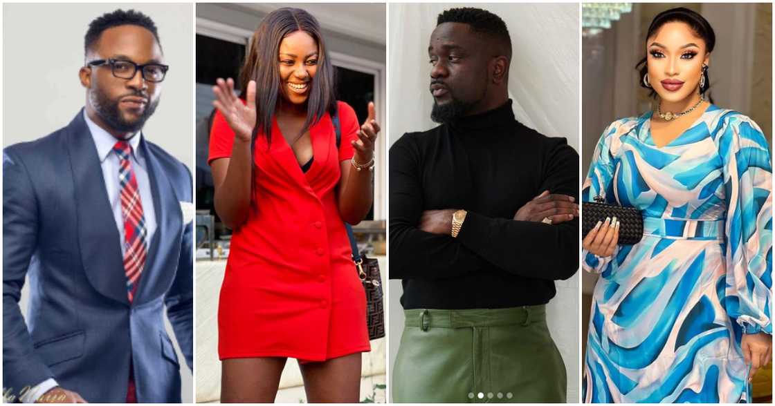 Photos of Yvonne Nelson, Iyanya, and Tonto Dikeh.