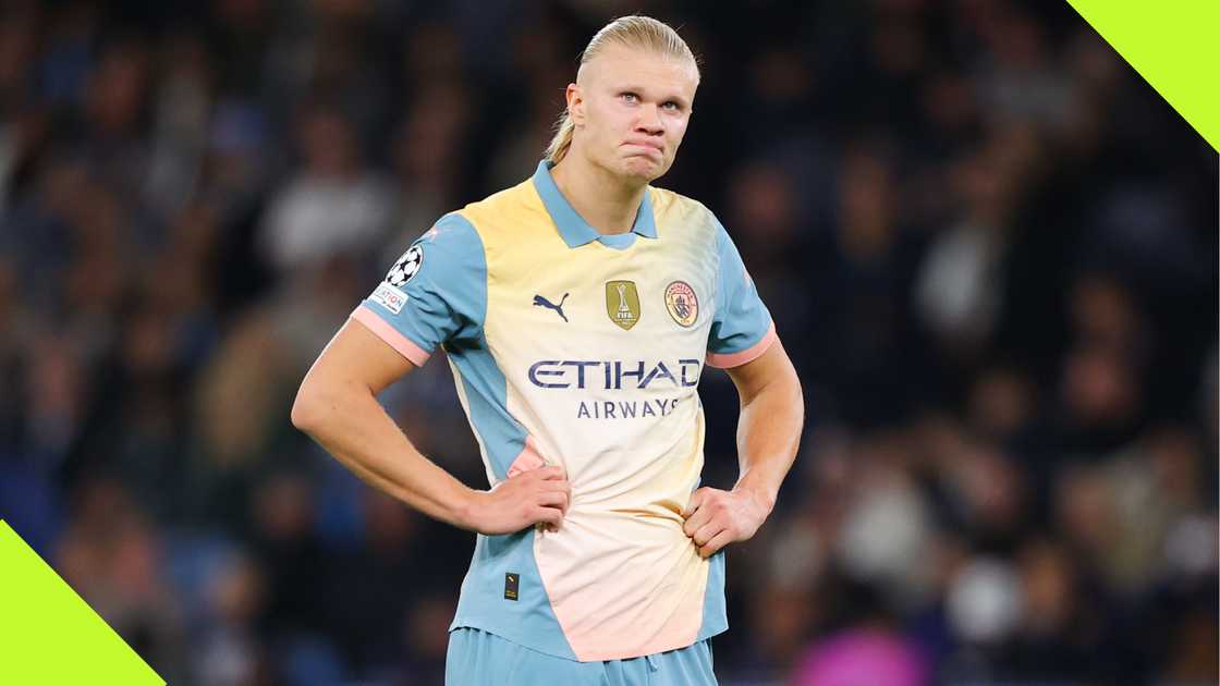 Erling Haaland after Manchester City's 0-0 draw against Inter Milan in the UEFA Champions League. Erling Haaland after Manchester City's 0-0 draw against Inter Milan in the UEFA Champions League.
