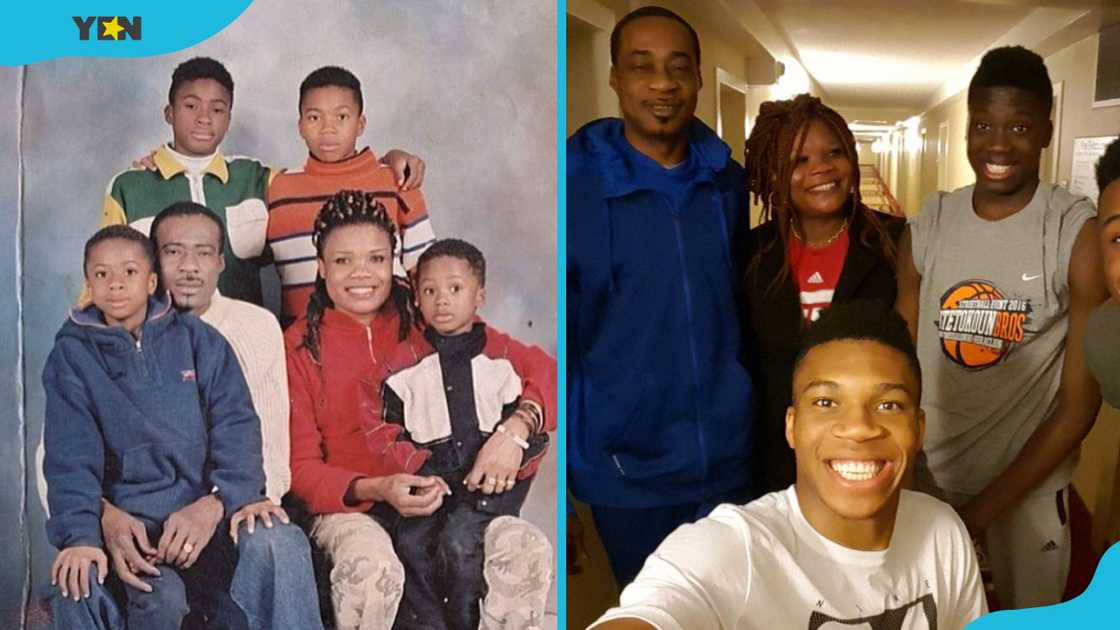 Charles Antetokounmpo, his wife Veronica, and sons Charles Antetokounmpo, his wife Veronica, and sons