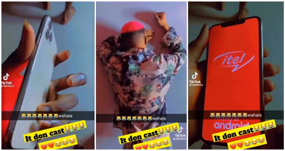 Young man gets duped as itel phone is sold to him as iPhone Young man gets duped as itel phone is sold to him as iPhone