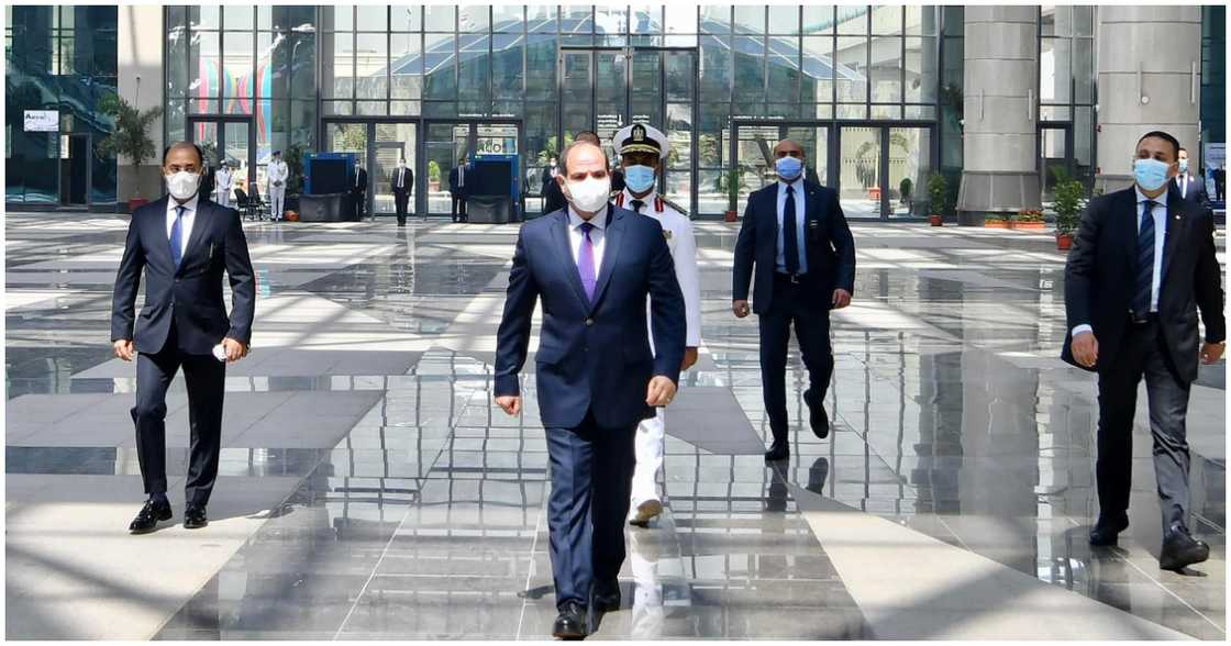 Egyptian President Abdel-Fattah El-Sisi attends inaugural ceremony of the electric light rail