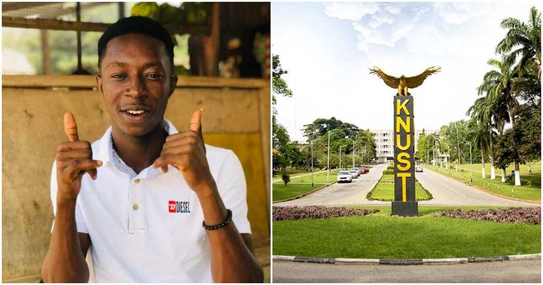 Photo of Samuel Amofa and his school KNUST Photo of Samuel Amofa and his school KNUST