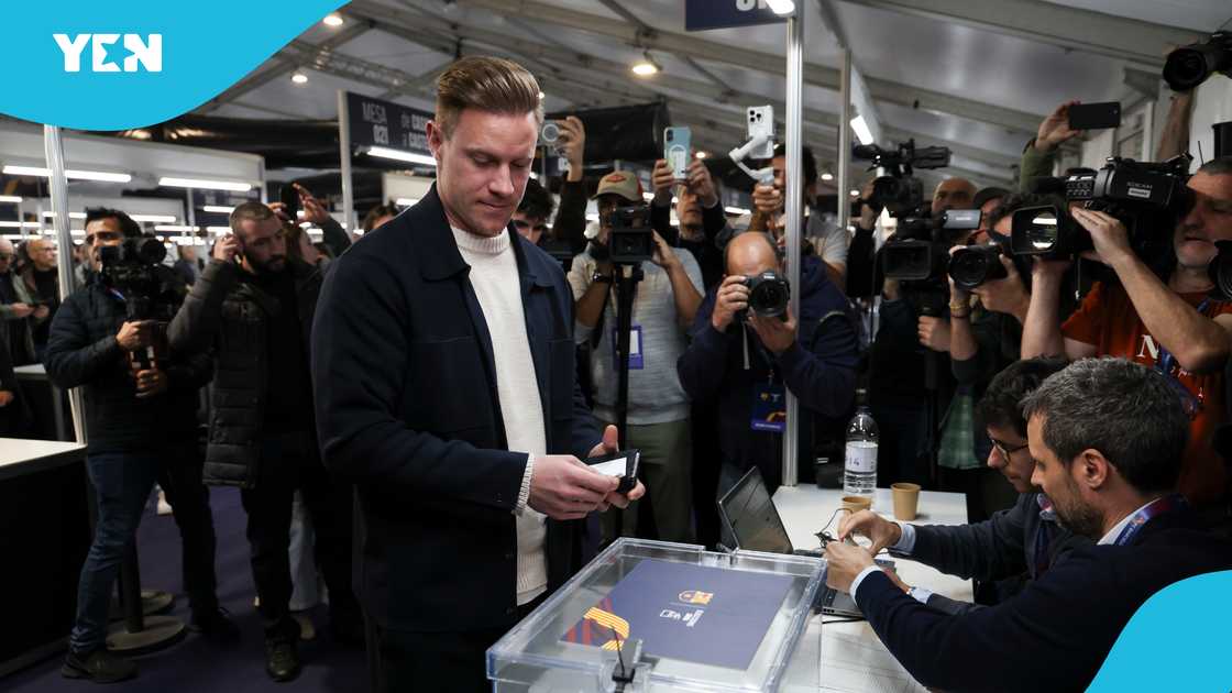 Barcelona presidential election, ter Stegen vote, Barça election 2026, Marc-André ter Stegen, Barcelona captain, club member barred, socio census, Girona loan, Barça news, presidential vote issue, Barcelona football news, election day twist, Joan Laporta