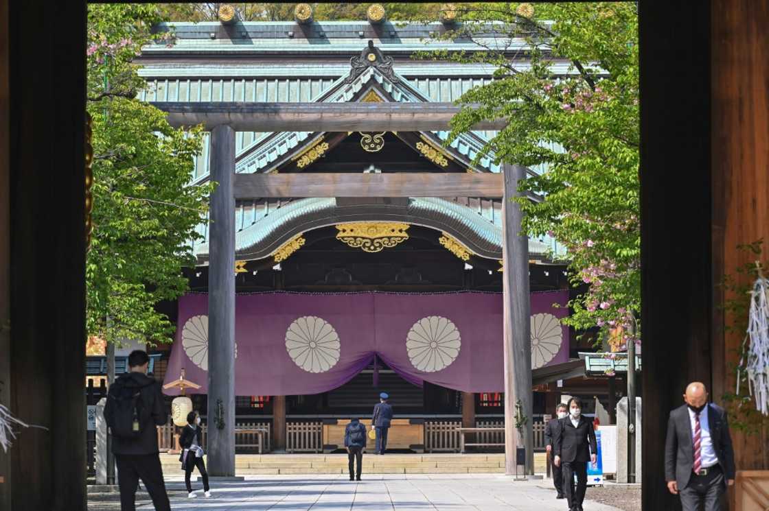 The controversial Yasukuni Shrine, seen here in April 2022, honours 2.5 million war dead