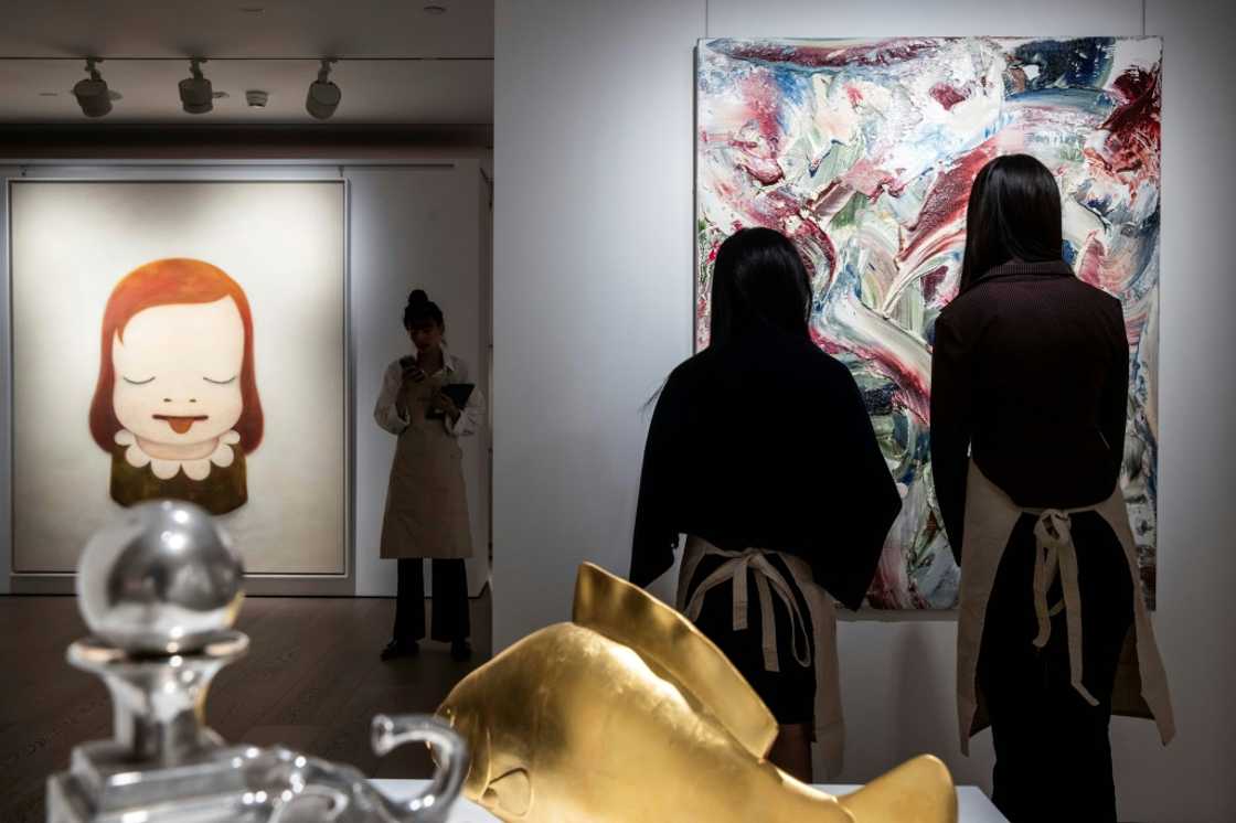 Art is displayed at a new, two-storey Sotheby's space in Hong Kong, where three of the world's top auction houses are pushing to expand Art is displayed at a new, two-storey Sotheby's space in Hong Kong, where three of the world's top auction houses are pushing to expand