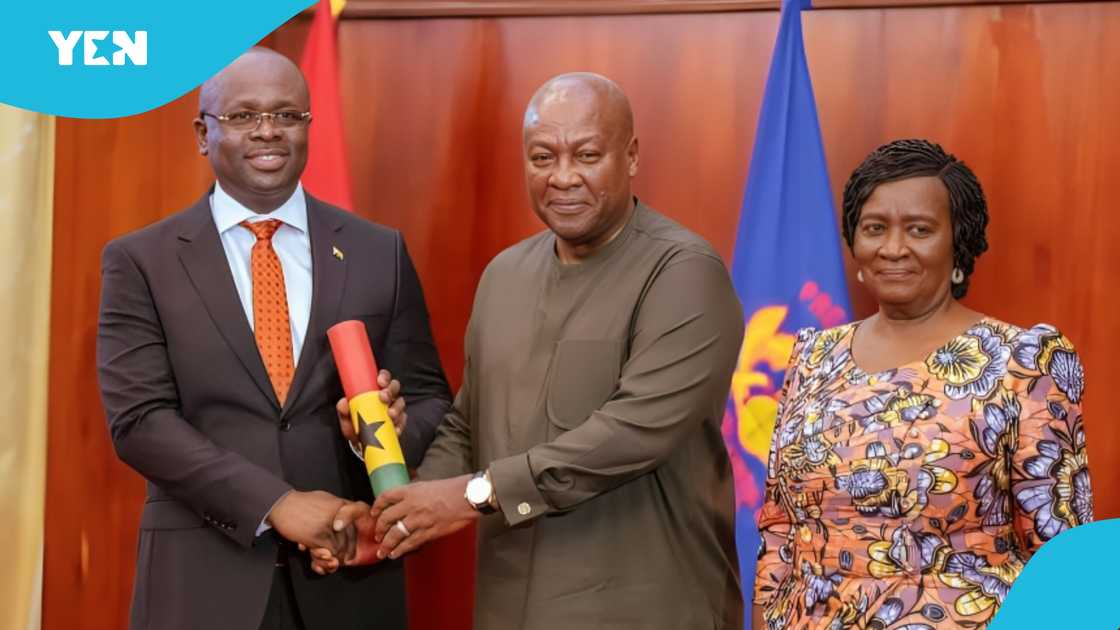 Dr Edward Omane Boamah, President John Mahama, Jane Naana Opoku Agyemang, Defence Minister, Kofi Adams. Dr Edward Omane Boamah, President John Mahama, Jane Naana Opoku Agyemang, Defence Minister, Kofi Adams.