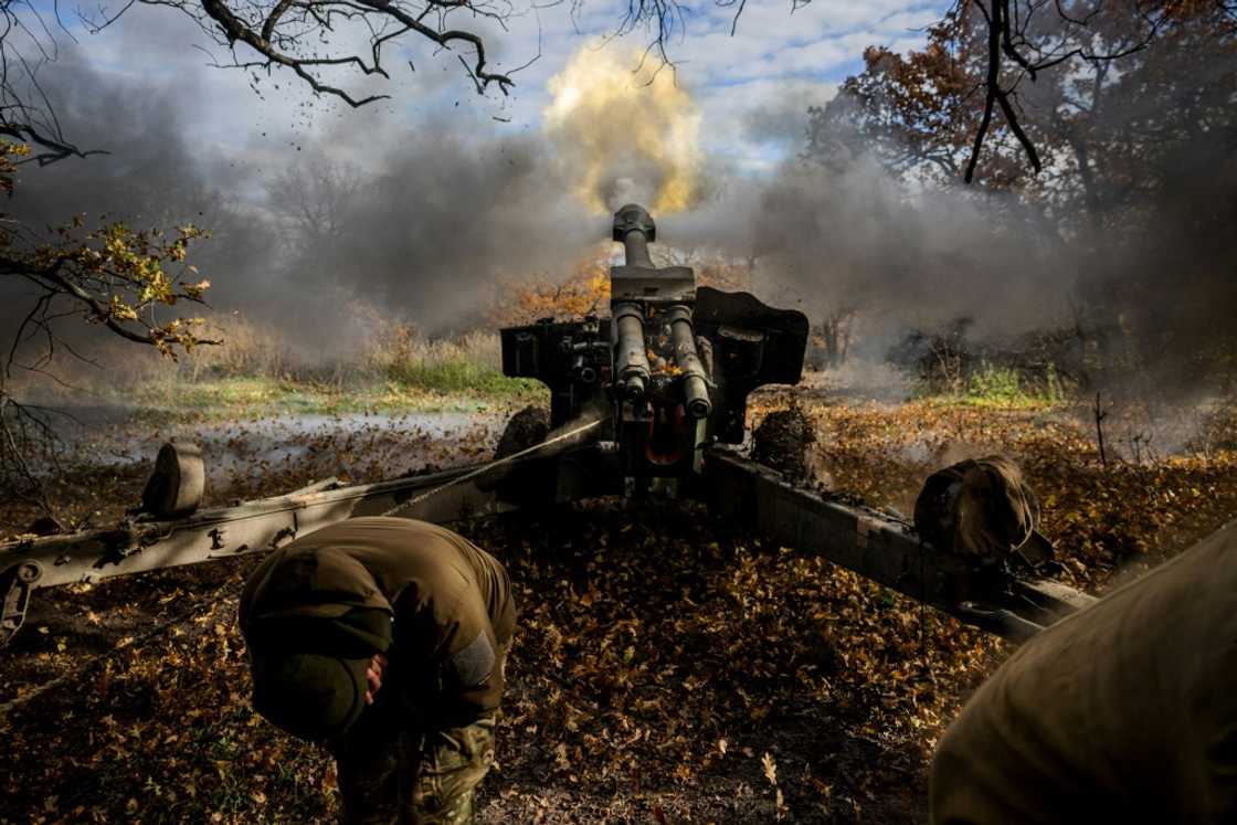 Ukrainian artillerymen are targeting Russian infantry in nearby Bakhmut, in the Donbas, the scene of active fighting for the last four months Ukrainian artillerymen are targeting Russian infantry in nearby Bakhmut, in the Donbas, the scene of active fighting for the last four months