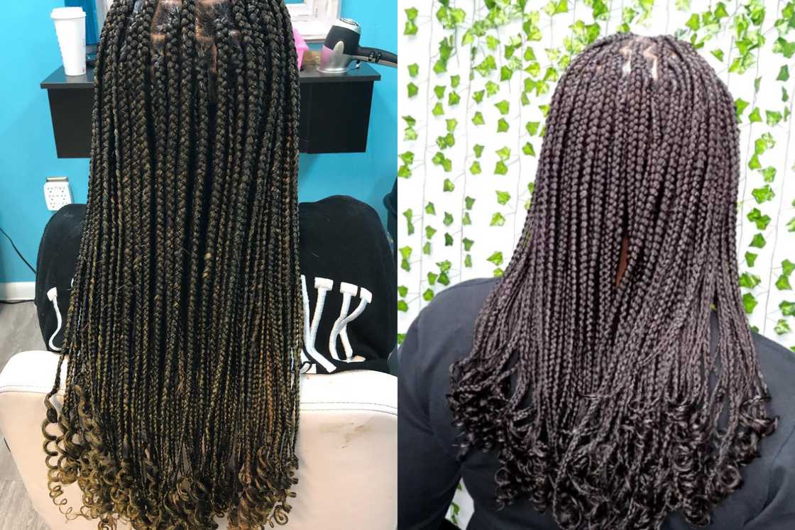 knotless braids with curls