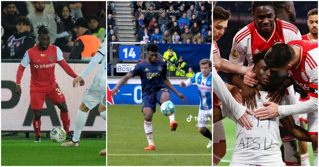 Mohammed Kudus and Christian Atsu dribbling Mohammed Kudus and Christian Atsu dribbling