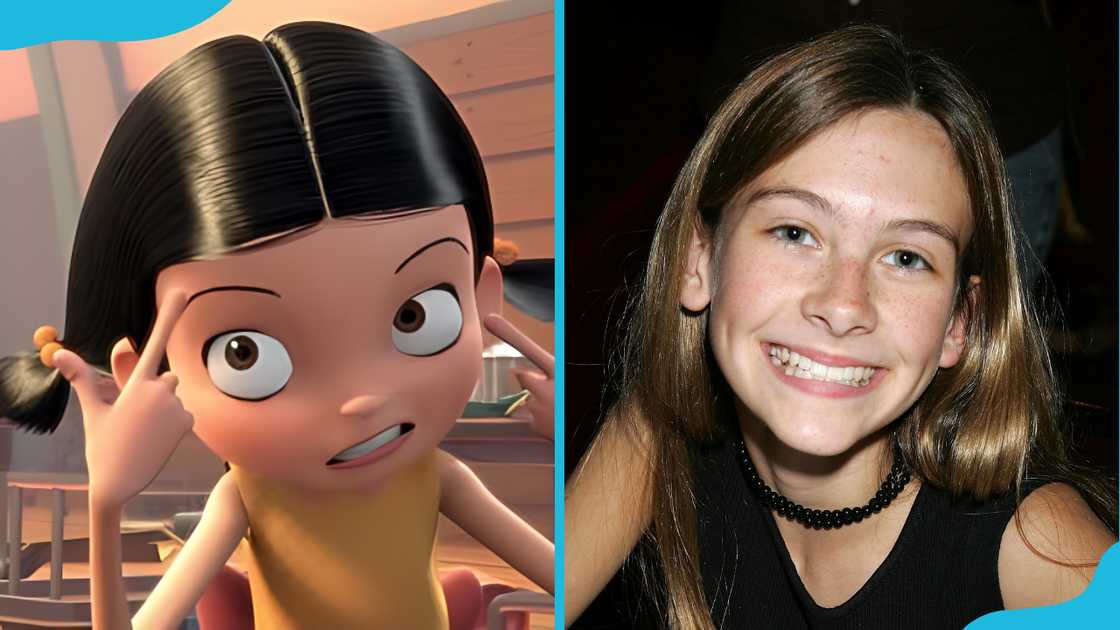 Young Franny (L) and her voice actress, Jessie Flower (R).