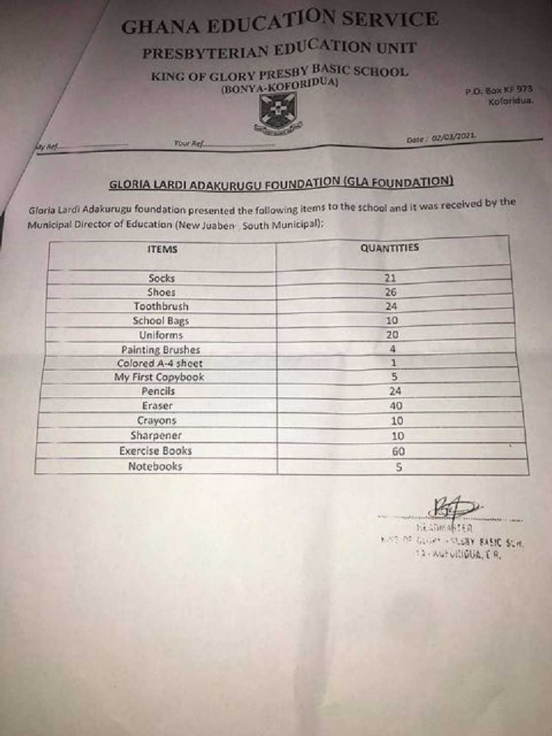 YEN Gets Results: Teacher who donated bags, shoes & uniform honoured by GES YEN Gets Results: Teacher who donated bags, shoes & uniform honoured by GES