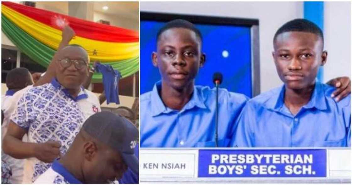 Ernest Ofori Sarpong, Lexis Bill jubilate as PRESEC wins NSMQ 2022. Ernest Ofori Sarpong, Lexis Bill jubilate as PRESEC wins NSMQ 2022.