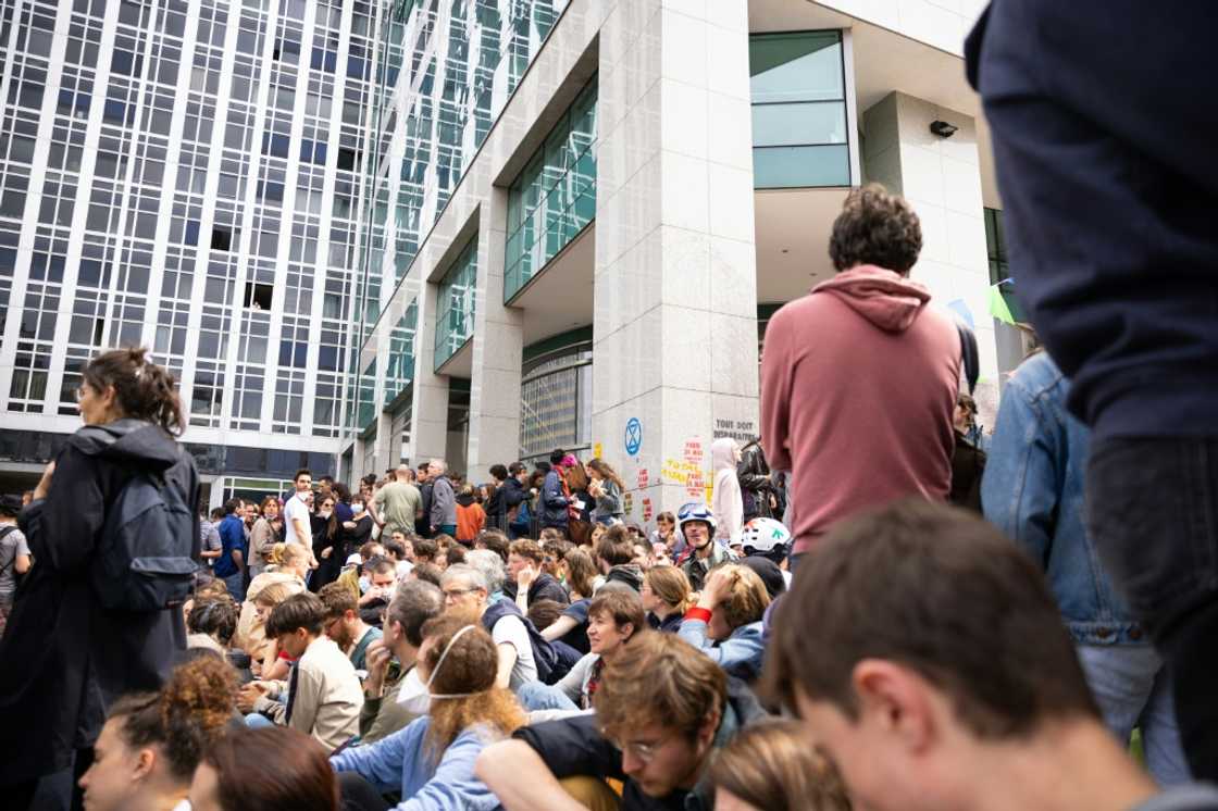 Hundreds protested against TotalEnergies's fossil fuel activities Hundreds protested against TotalEnergies's fossil fuel activities