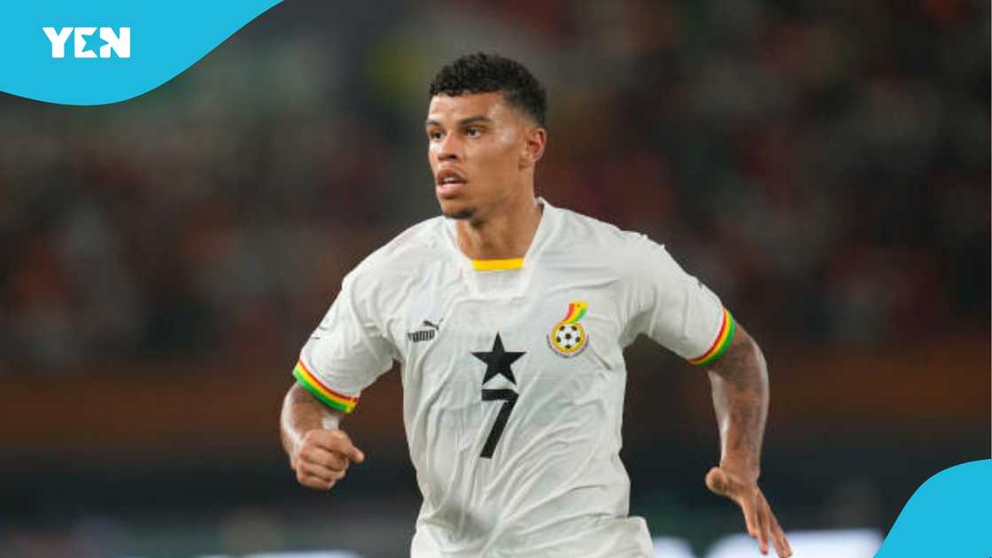 Ransford Yeboah-Konigsdorffer in action for Ghana. Ransford Yeboah-Konigsdorffer in action for Ghana.