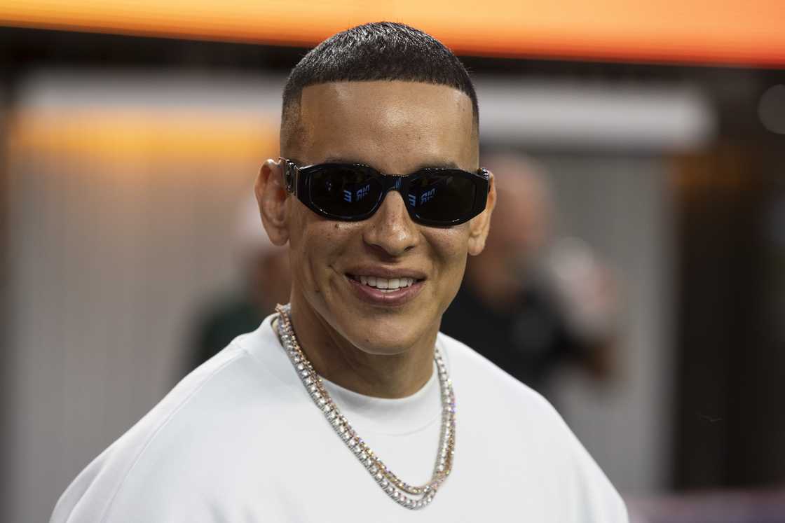 Daddy Yankee smiles during the Pre-Season Friendly match between Arsenal and FC Barcelona Daddy Yankee smiles during the Pre-Season Friendly match between Arsenal and FC Barcelona
