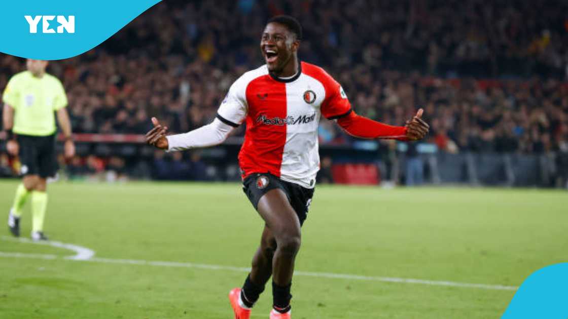 Ibrahim Osman celebrates after scoring for Feyenoord. Ibrahim Osman celebrates after scoring for Feyenoord.
