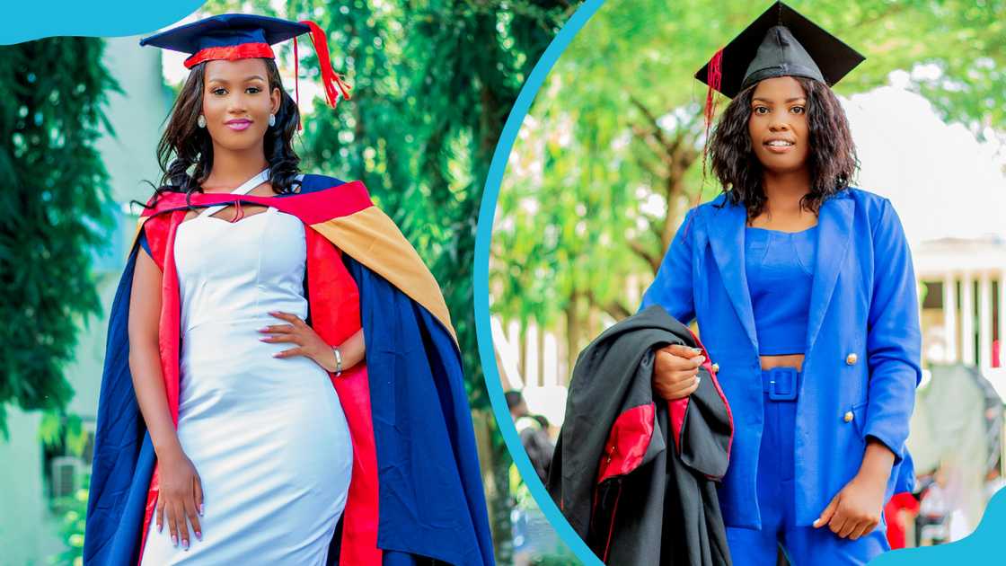 Valley View University graduates posing for photos Valley View University graduates posing for photos