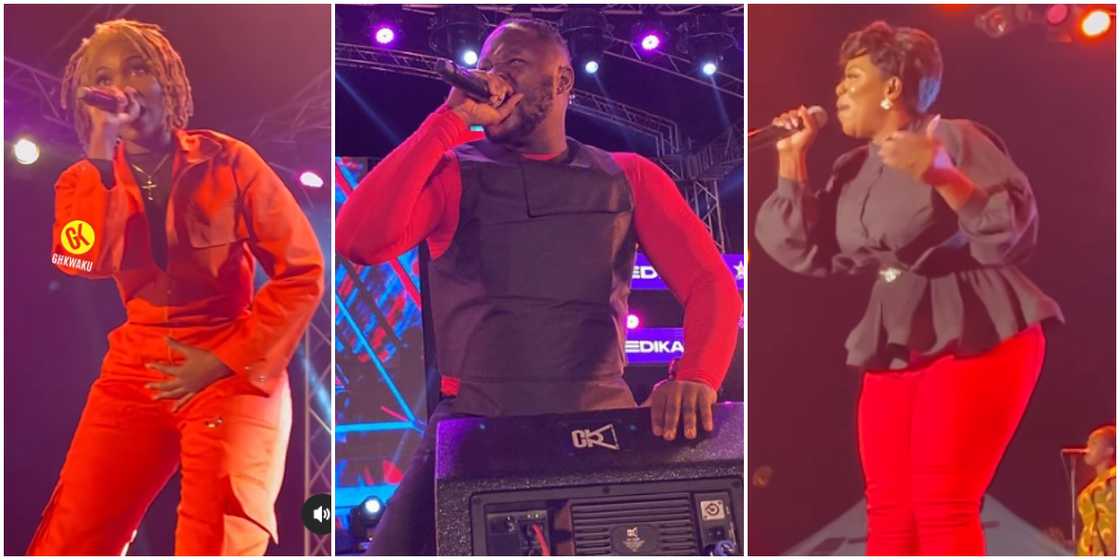 Photos of Wendy Shay, Medikal, and Piesie Esther. Photos of Wendy Shay, Medikal, and Piesie Esther.