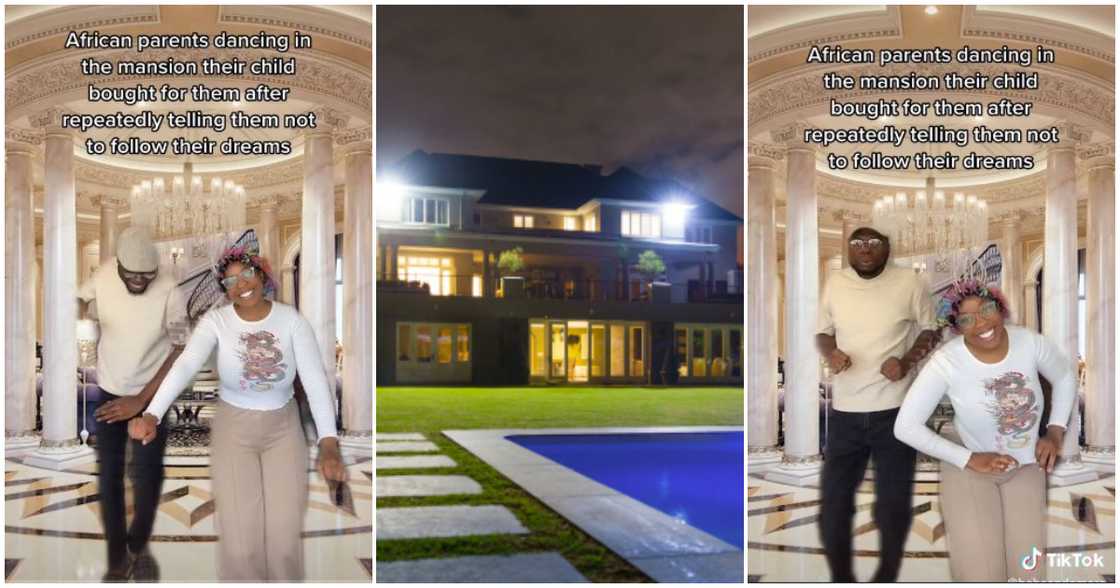 A couple dancing and a mansion A couple dancing and a mansion