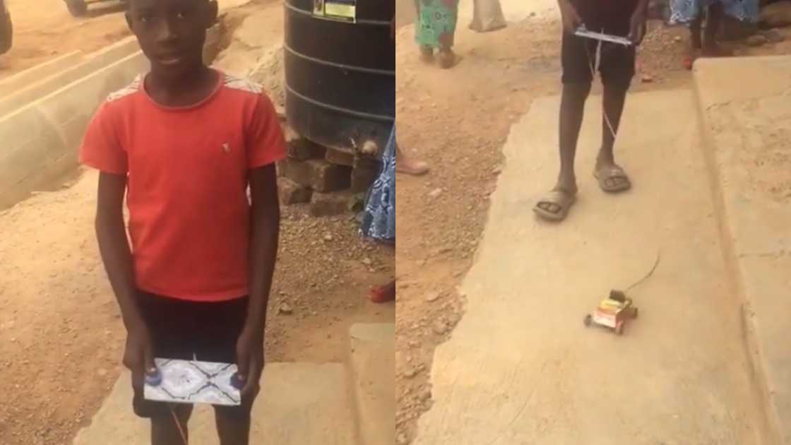 Young Obuasi boy creates remote-controlled car with straw & Kalypo box Young Obuasi boy creates remote-controlled car with straw & Kalypo box