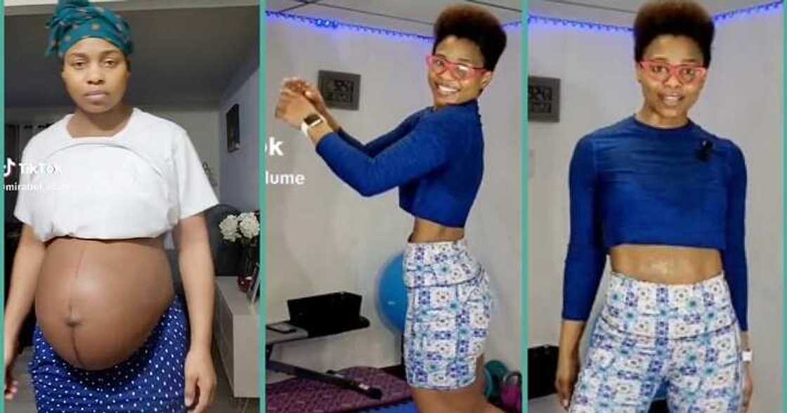 New mother shows off flat tummy after giving birth through CS New mother shows off flat tummy after giving birth through CS