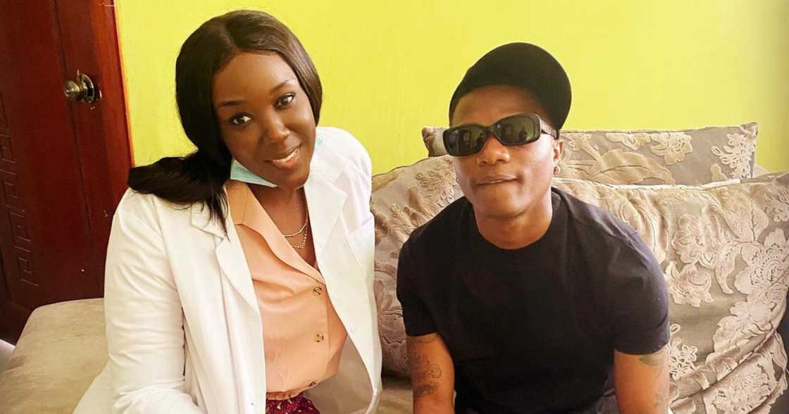 Wizkid Visit Stonebwoy's Wife Dr Louisa At Work; Photo Drops