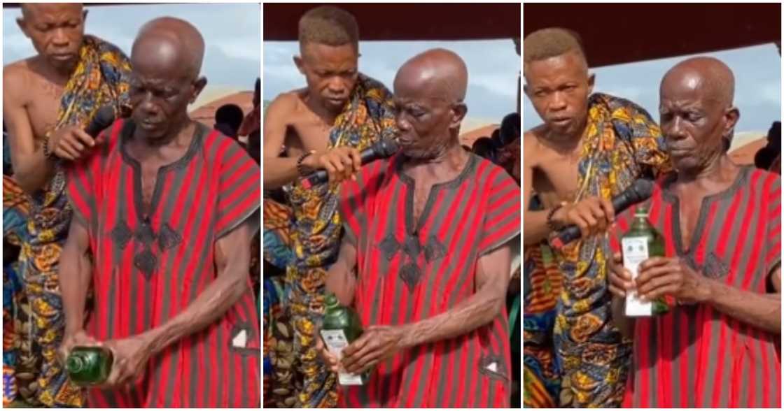 Chiefs of Assin Achiano pour libation and ask for protection for the NDC Chiefs of Assin Achiano pour libation and ask for protection for the NDC