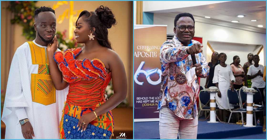 Photo of Akwaboah's wedding and a pastor Photo of Akwaboah's wedding and a pastor