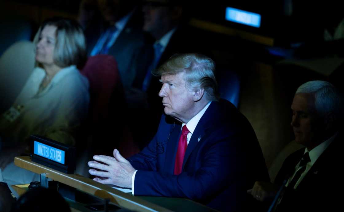 Then-president Donald Trump attends the 2019 UN Climate Action Summit in New York Then-president Donald Trump attends the 2019 UN Climate Action Summit in New York