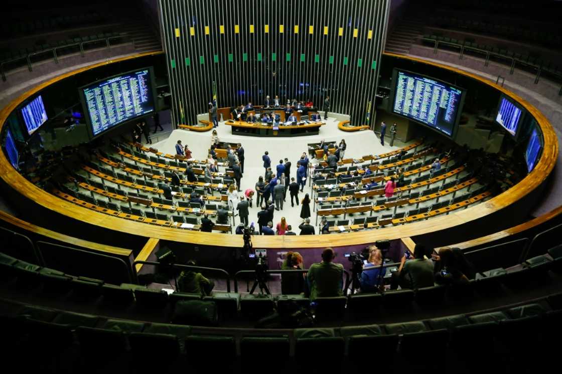 Brazil's lower house, the Chamber of Deputies, pictured on July 13, 2022, is made up of 513 seats Brazil's lower house, the Chamber of Deputies, pictured on July 13, 2022, is made up of 513 seats