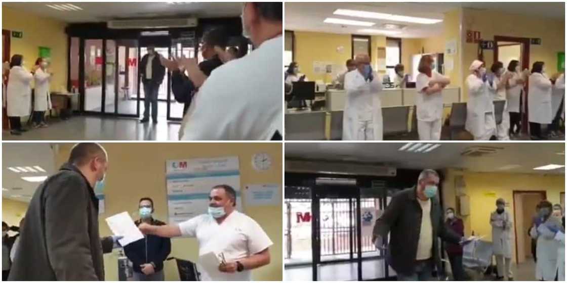 Sweet moment taxi driver who usually took patients to hospital for free got a standing ovation, cash from doctors and nurses