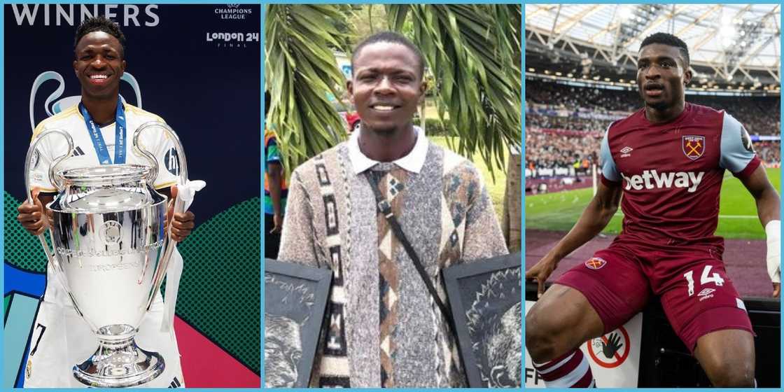 Student of UEW creates portraits of Mohammed Kudus and Vinicius Jr with staple pins. Student of UEW creates portraits of Mohammed Kudus and Vinicius Jr with staple pins.