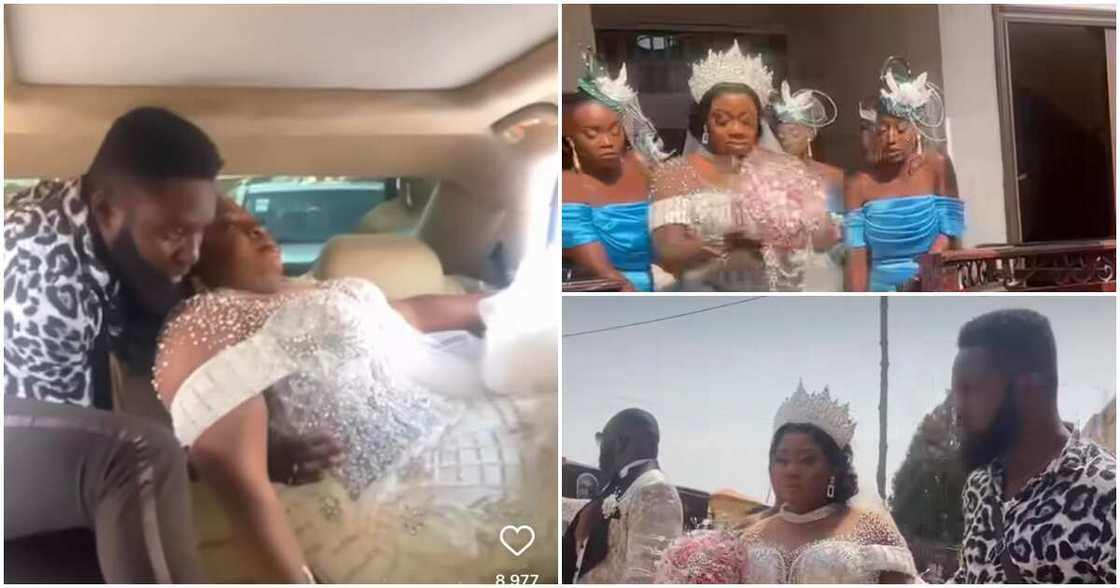 Wedding Dresses: Plus-Size Ghanaian Bride Wears Tight Gown, Unable To Walk Or Sit Without Crying For Help Wedding Dresses: Plus-Size Ghanaian Bride Wears Tight Gown, Unable To Walk Or Sit Without Crying For Help