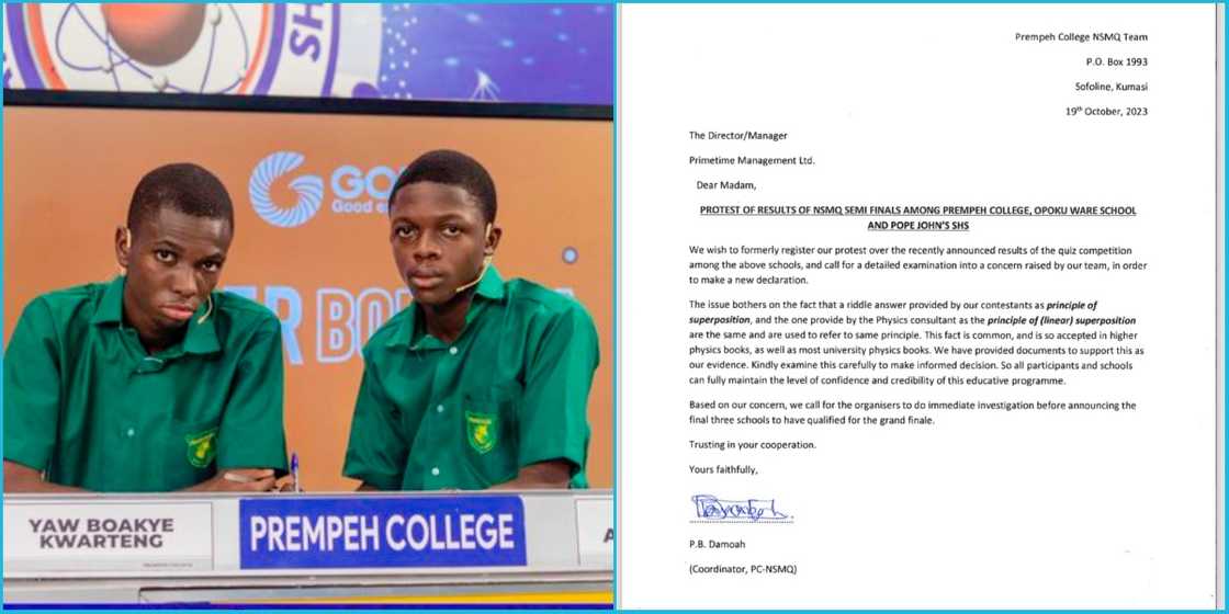NSMQ 2023: Prempeh College Lodges Protest Over Defeat By OWASS In Semi-Final Race NSMQ 2023: Prempeh College Lodges Protest Over Defeat By OWASS In Semi-Final Race