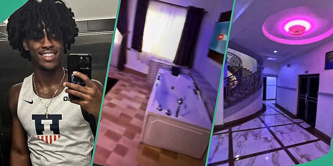 A Nigerian boy shows off the hotel his dad built in his name. A Nigerian boy shows off the hotel his dad built in his name.