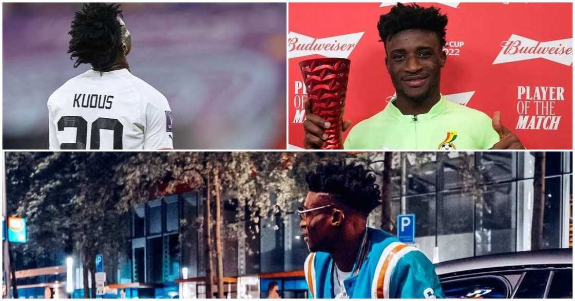 Mohammed Kudus: Young Black Stars Player Looks Stylish In Designer Jacket While Driving AMG Benz