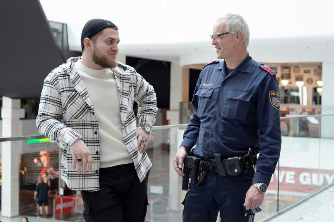 Double act: Chechen Ahmad and Austrian police officer Uwe have become a TikTok phenomenon Double act: Chechen Ahmad and Austrian police officer Uwe have become a TikTok phenomenon