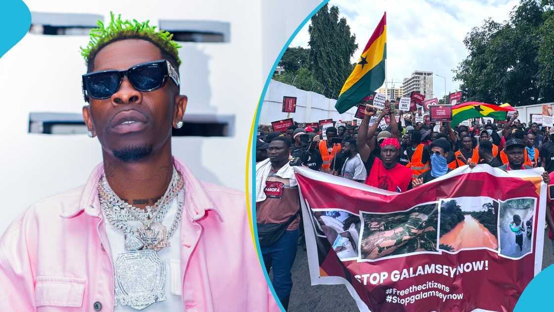 Shatta Wale, Anti-Galamsey demonstration, Shatta Wale's songs, DJ playing Shatta Wale's songs, Ghanaian protestors, Ghanaian musician Shatta Wale, Anti-Galamsey demonstration, Shatta Wale's songs, DJ playing Shatta Wale's songs, Ghanaian protestors, Ghanaian musician