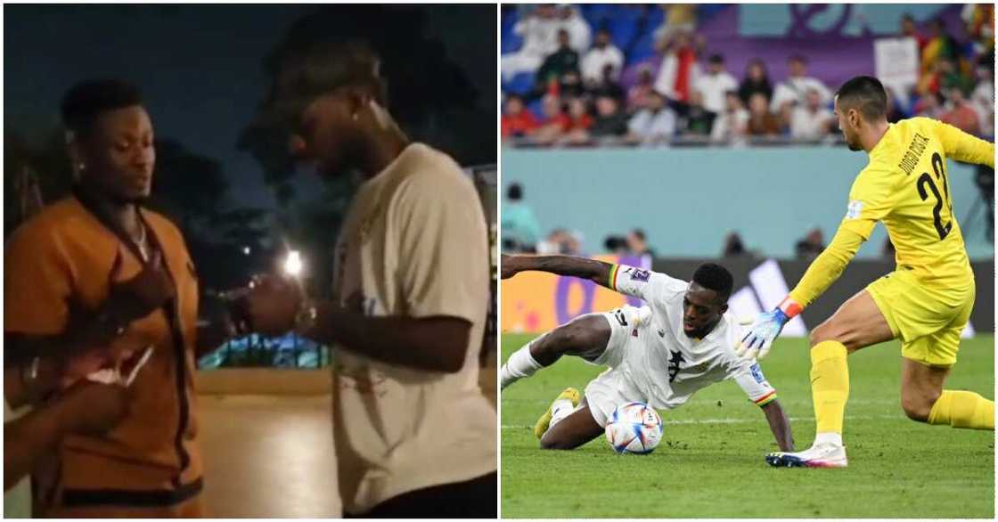 Photo of Inaki Williams having a chat with Asamoah Gyan Photo of Inaki Williams having a chat with Asamoah Gyan