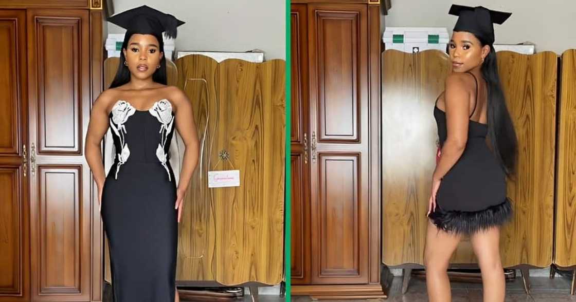A woman showed off graduation dresses from SHEIN in a TikTok video A woman showed off graduation dresses from SHEIN in a TikTok video