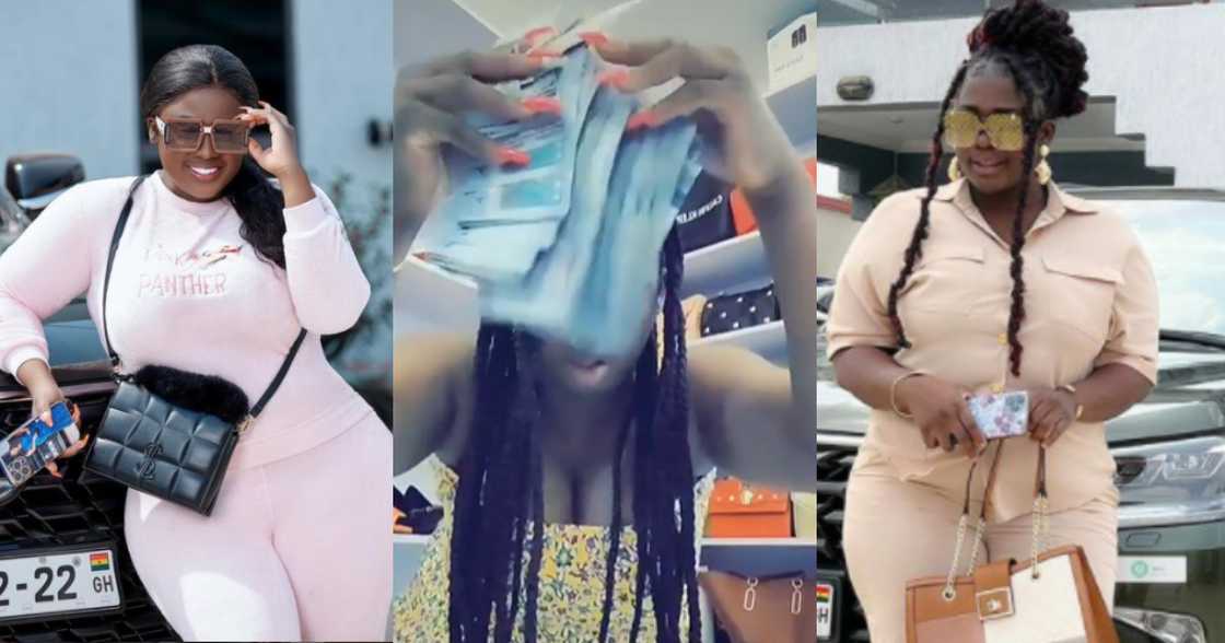 Tracey Boakye Rains Dollar Notes In Video; Flaunts Uncountable Shoes and Bags Tracey Boakye Rains Dollar Notes In Video; Flaunts Uncountable Shoes and Bags