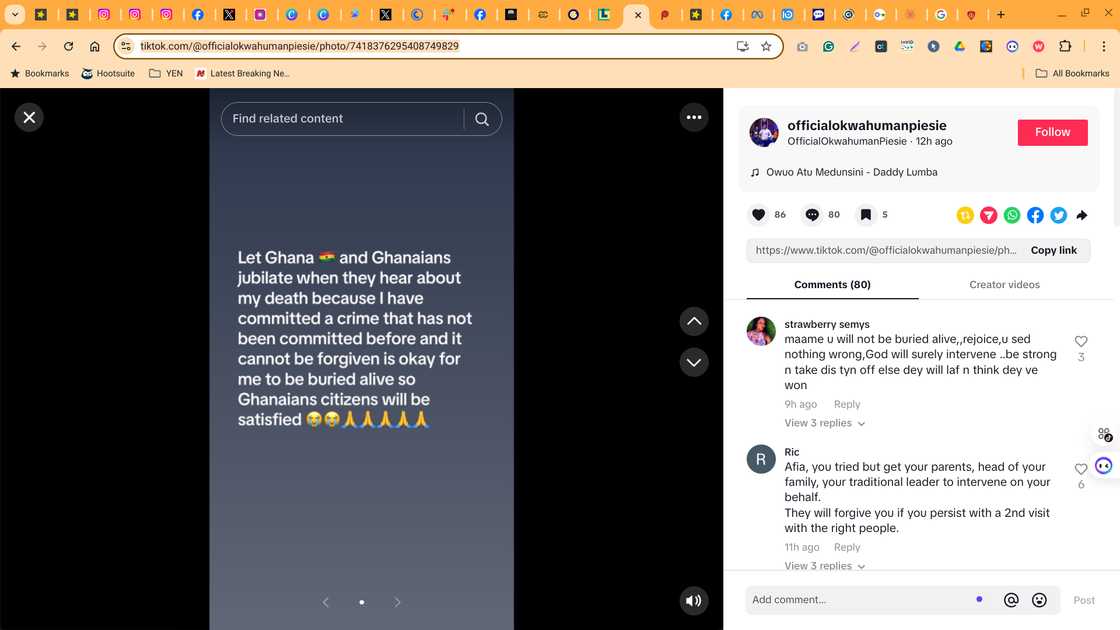 Afia Pokua shares a distress message on TikTok after Manhyia rejection Afia Pokua shares a distress message on TikTok after Manhyia rejection