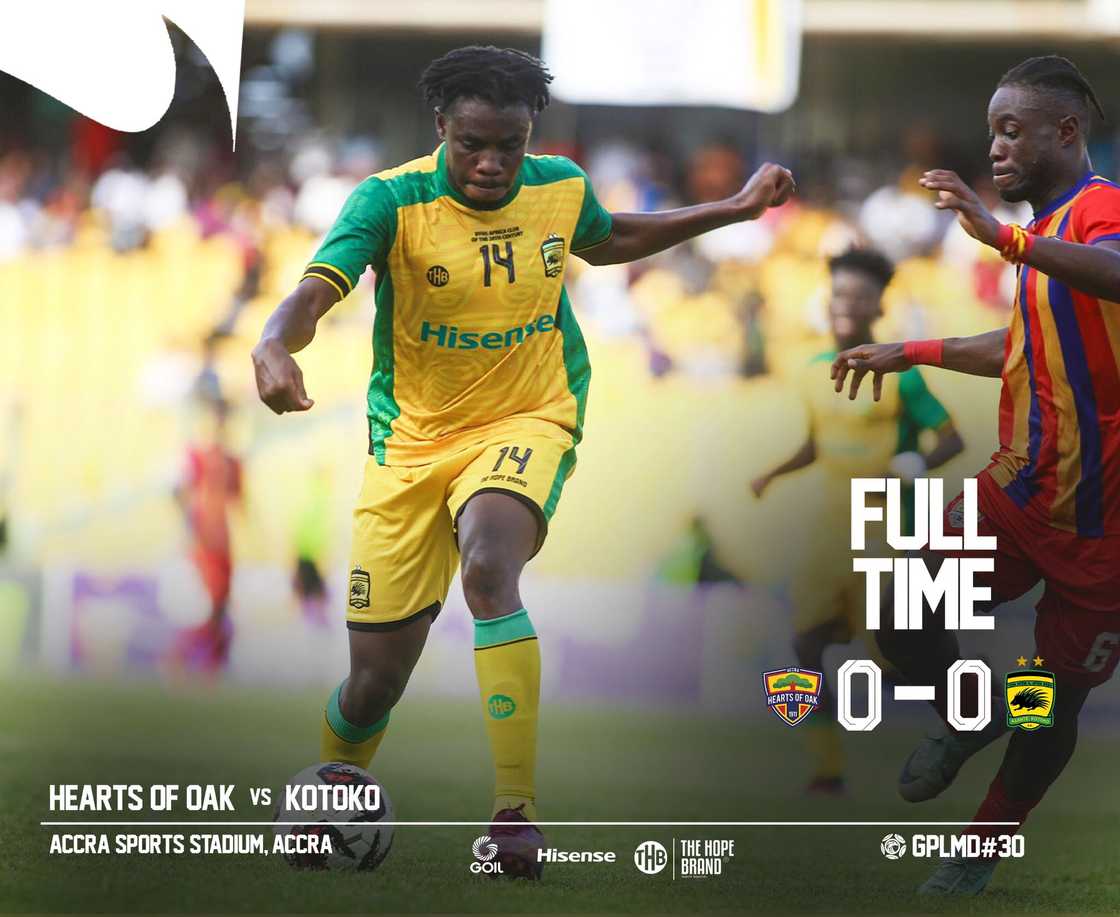 Asante Kotoko held Hearts of Oak to a 0-0 draw in the Ghana Premier League on May 4, 2025 at Accra Sports Stadium