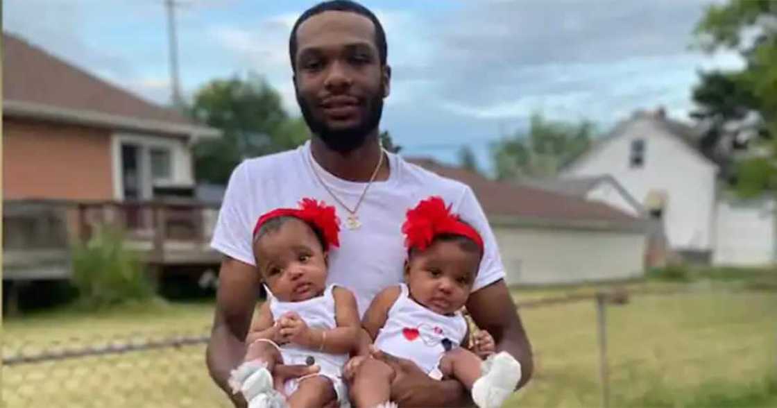 Ray Lucas with his twin daughters. Ray Lucas with his twin daughters.