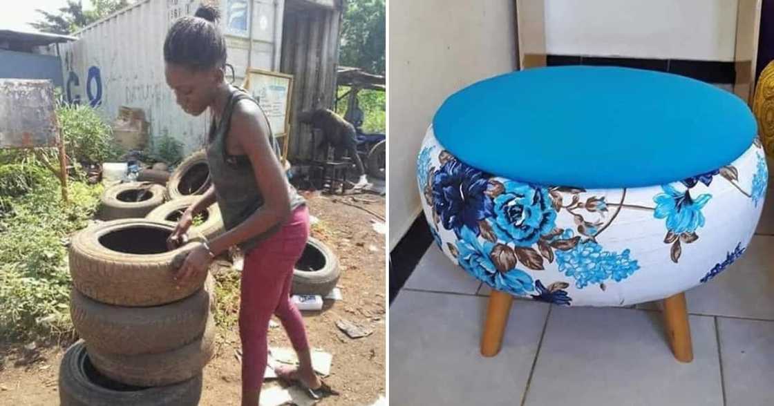 A woman who makes furniture from old tires